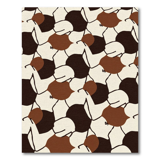 Brown and Cream Abstract Organic Shapes Rug
