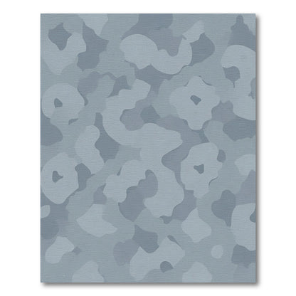 Subtle Grey Camouflage Organic Forms Rug