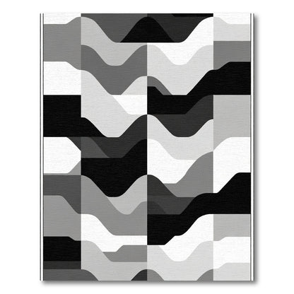 Monochromatic Wavy Geometric Form Rug