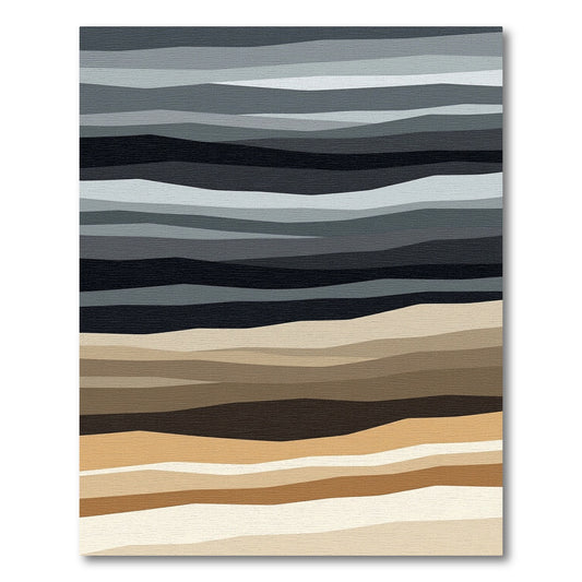 Earthy Tones Layered Abstract Stripe Rug
