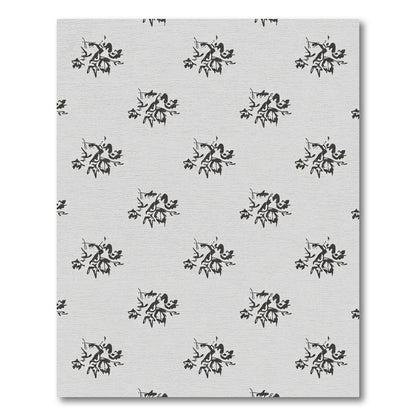 Hand Drawn Black Floral Bouquet Rug