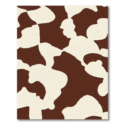Brown Cream Abstract Blobs Rug