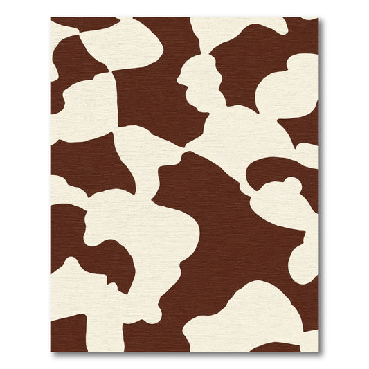 Brown Cream Abstract Blobs Rug