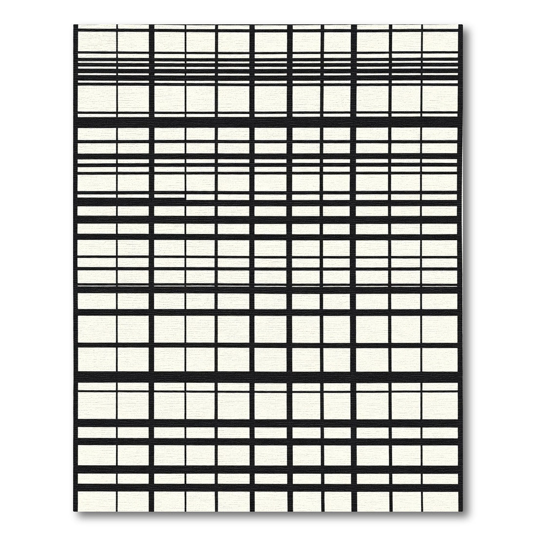 Modern Black Grid Stripe Rug