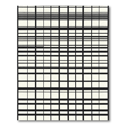 Modern Black Grid Stripe Rug