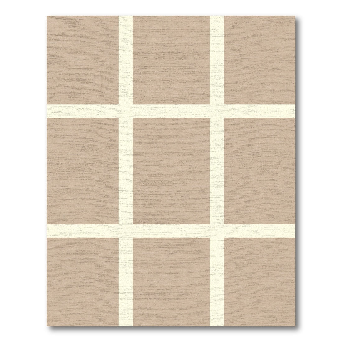 Neutral Tan Grid Squares Rug