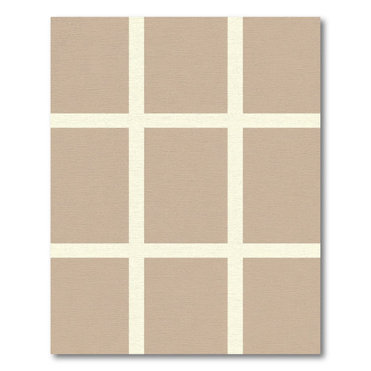Neutral Tan Grid Squares Rug