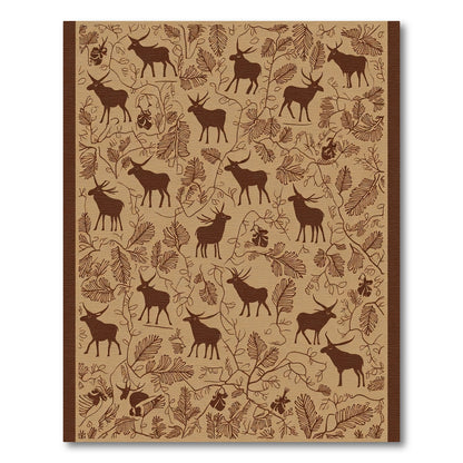 Rustic Deer Woodland Foliage Rug