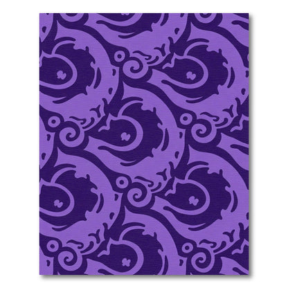 Deep Purple Swirling Organic Abstract Rug