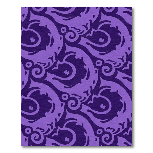 Deep Purple Swirling Organic Abstract Rug