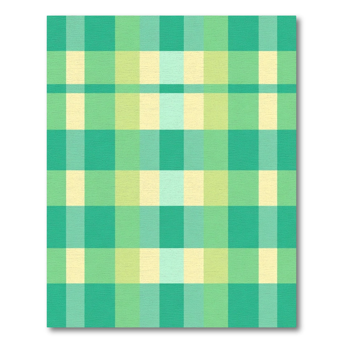 Green Pastel Plaid Squares Rug