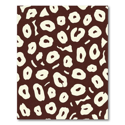 Brown Cream Abstract Animal Spots Rug
