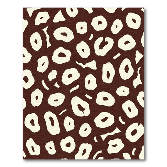 Brown Cream Abstract Animal Spots Rug