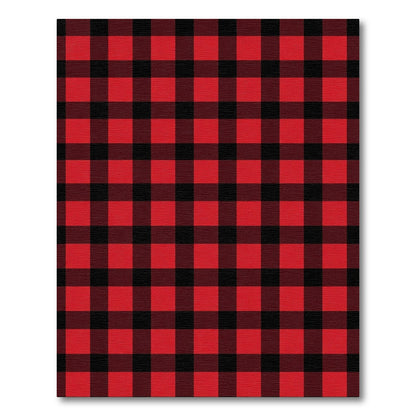 Crimson Black Buffalo Check Square Rug