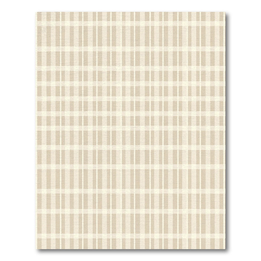 Subtle Beige Plaid Rectangle Rug