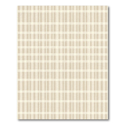 Subtle Beige Plaid Rectangle Rug
