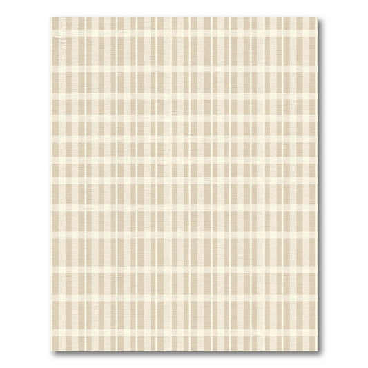 Subtle Beige Plaid Rectangle Rug