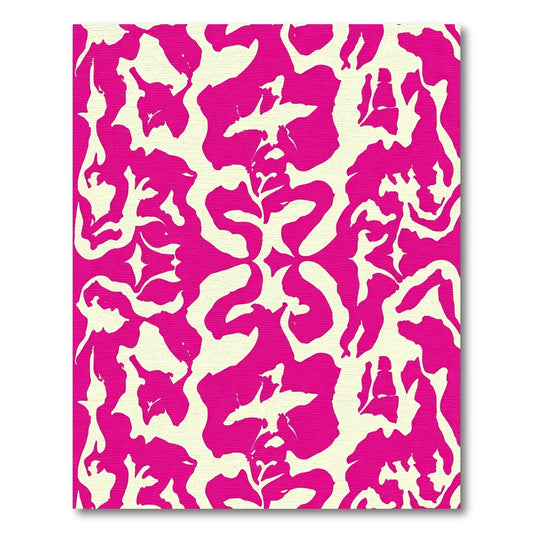 Vibrant Pink Abstract Floral Composition Rug