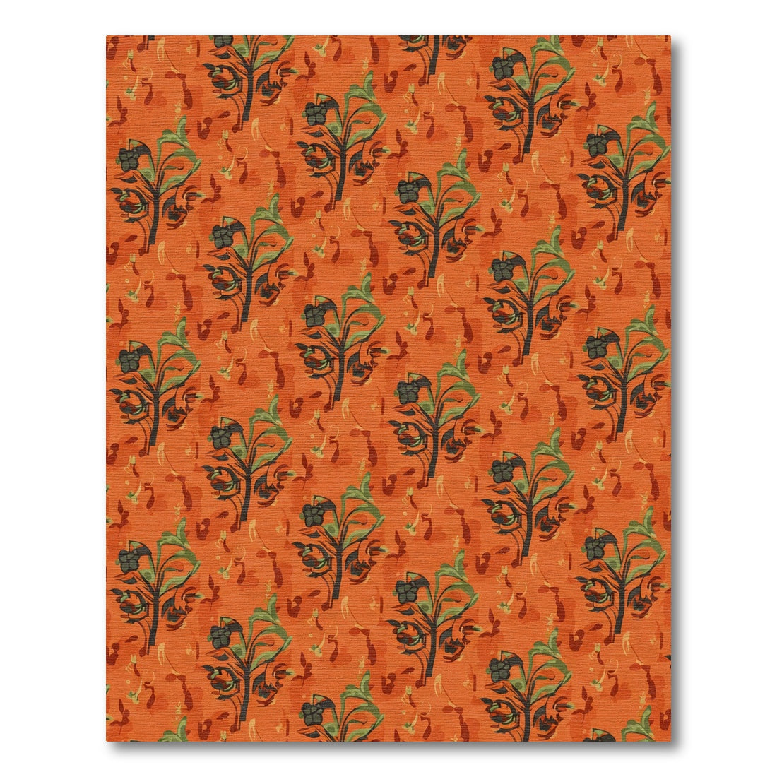 Autumn Orange Branch and Berry Rug