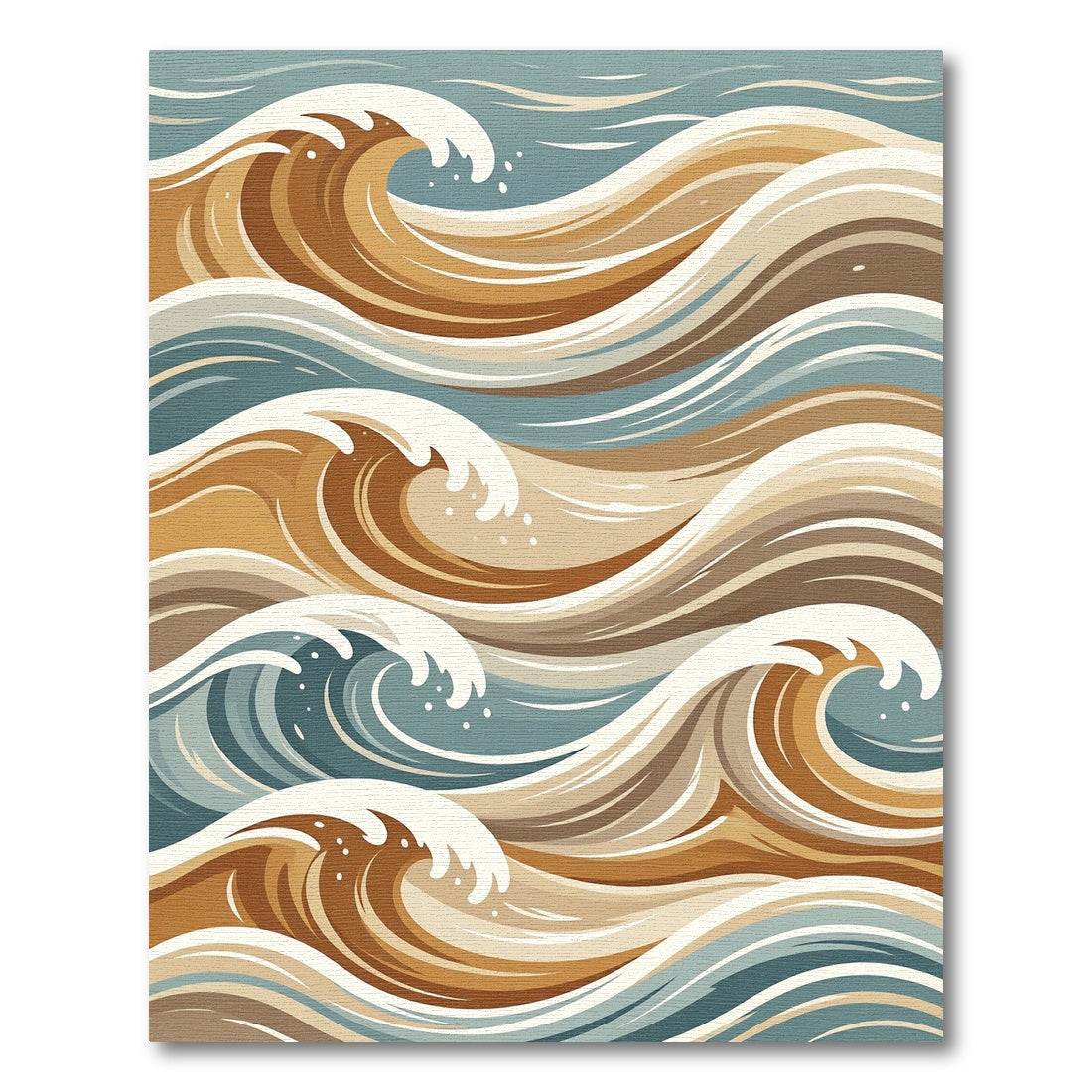 Earthy Tones Abstract Wave Composition Rug
