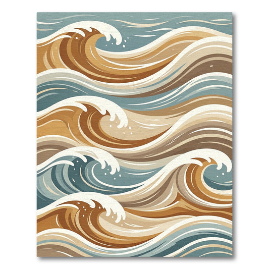 Earthy Tones Abstract Wave Composition Rug