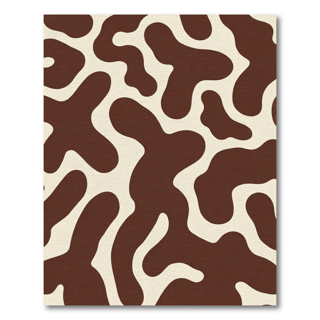 Brown and Cream Organic Blob Rug