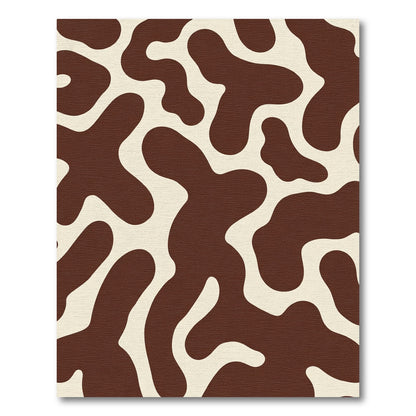 Brown and Cream Organic Blob Rug