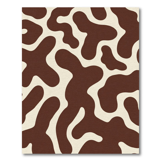 Brown and Cream Organic Blob Rug