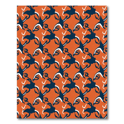 Orange Blue Abstract Swirls Rug