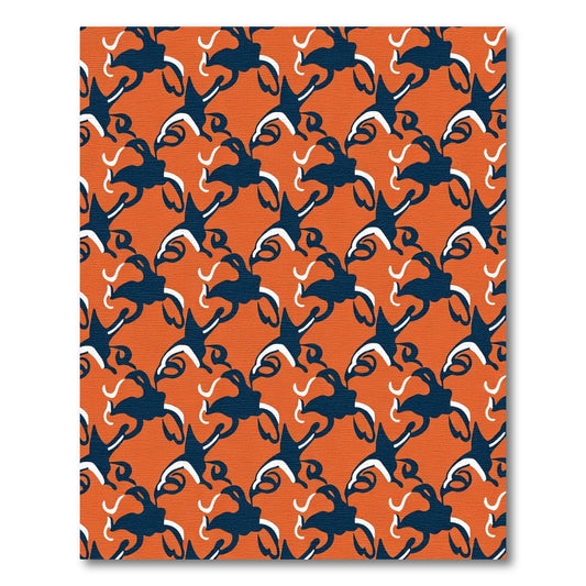 Orange Blue Abstract Swirls Rug