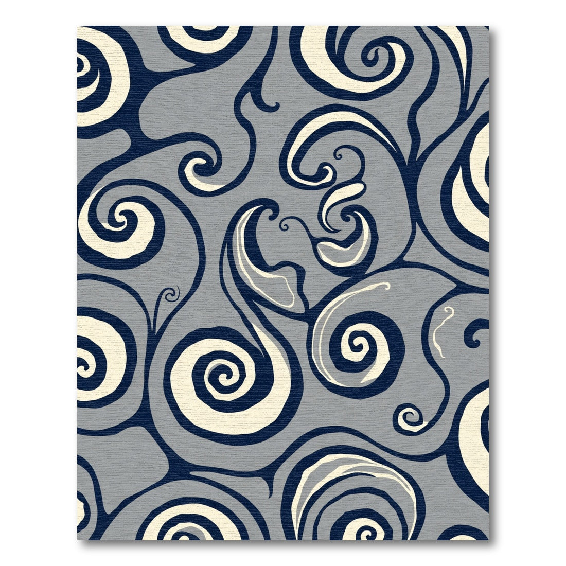 Sleek Navy Ivory Swirl Harmony Rug