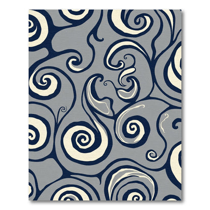 Sleek Navy Ivory Swirl Harmony Rug