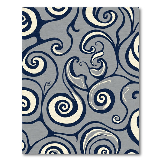 Sleek Navy Ivory Swirl Harmony Rug