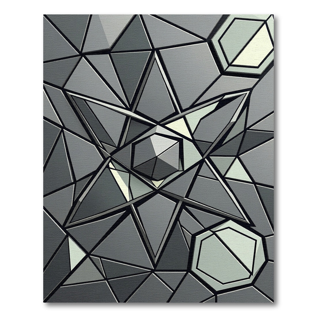 Monochromatic Geometric Facet Array Rug