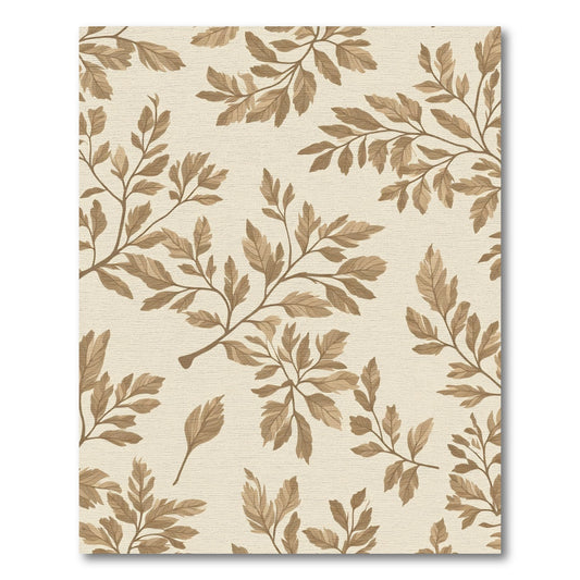 Earthy Beige Botanical Branch Rug