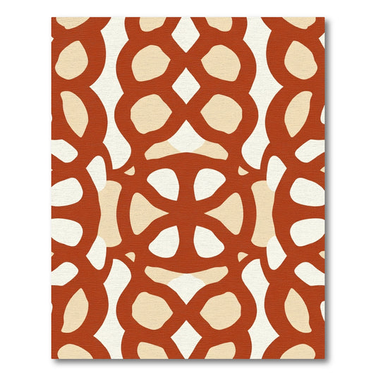Rustic Ochre Contemporary Lattice Rug