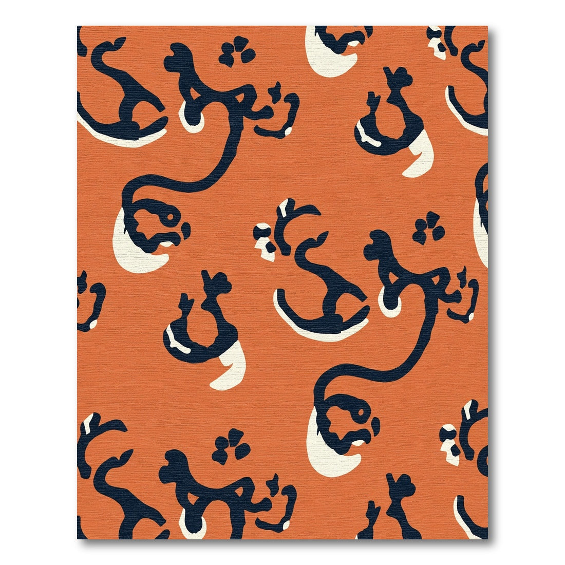 Orange Ochre Abstract Organic Flow Rug