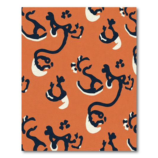 Orange Ochre Abstract Organic Flow Rug