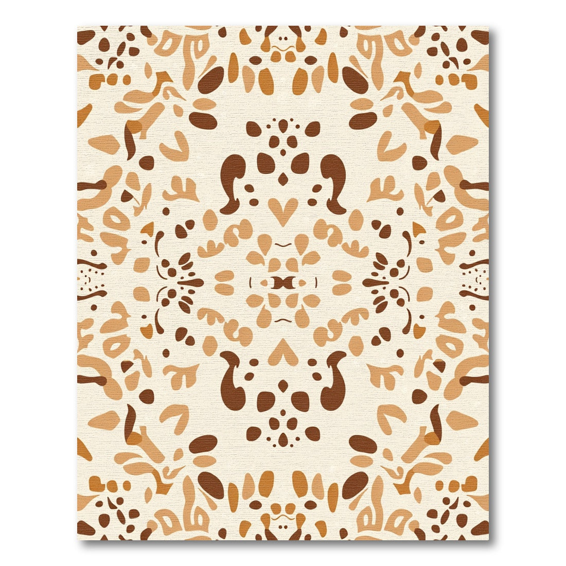 Neutral Brown Organic Paisley Collage Rug