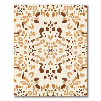 Neutral Brown Organic Paisley Collage Rug