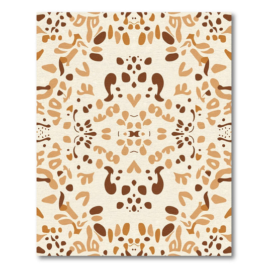 Neutral Brown Organic Paisley Collage Rug