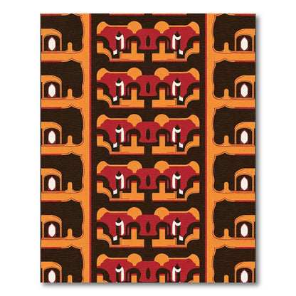 Bold Red Orange Arch Gate Rug