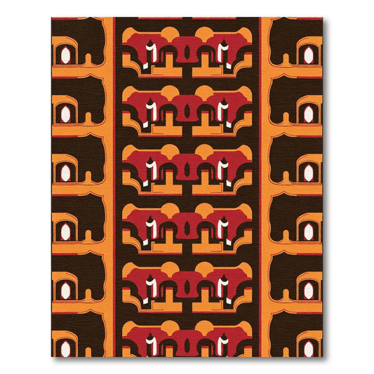 Bold Red Orange Arch Gate Rug
