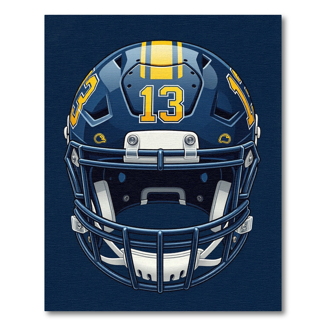 Bold Navy Gold Striped Helmet 13 Rug