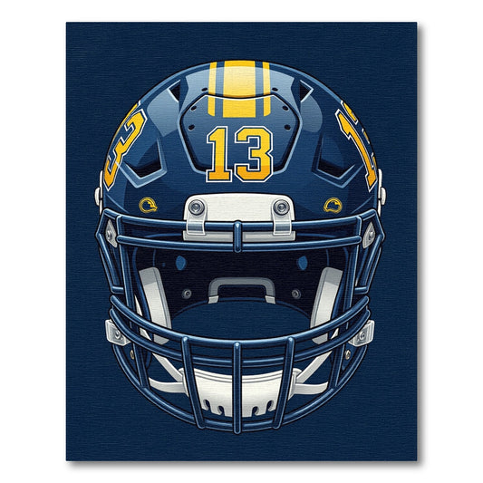 Bold Navy Gold Striped Helmet 13 Rug