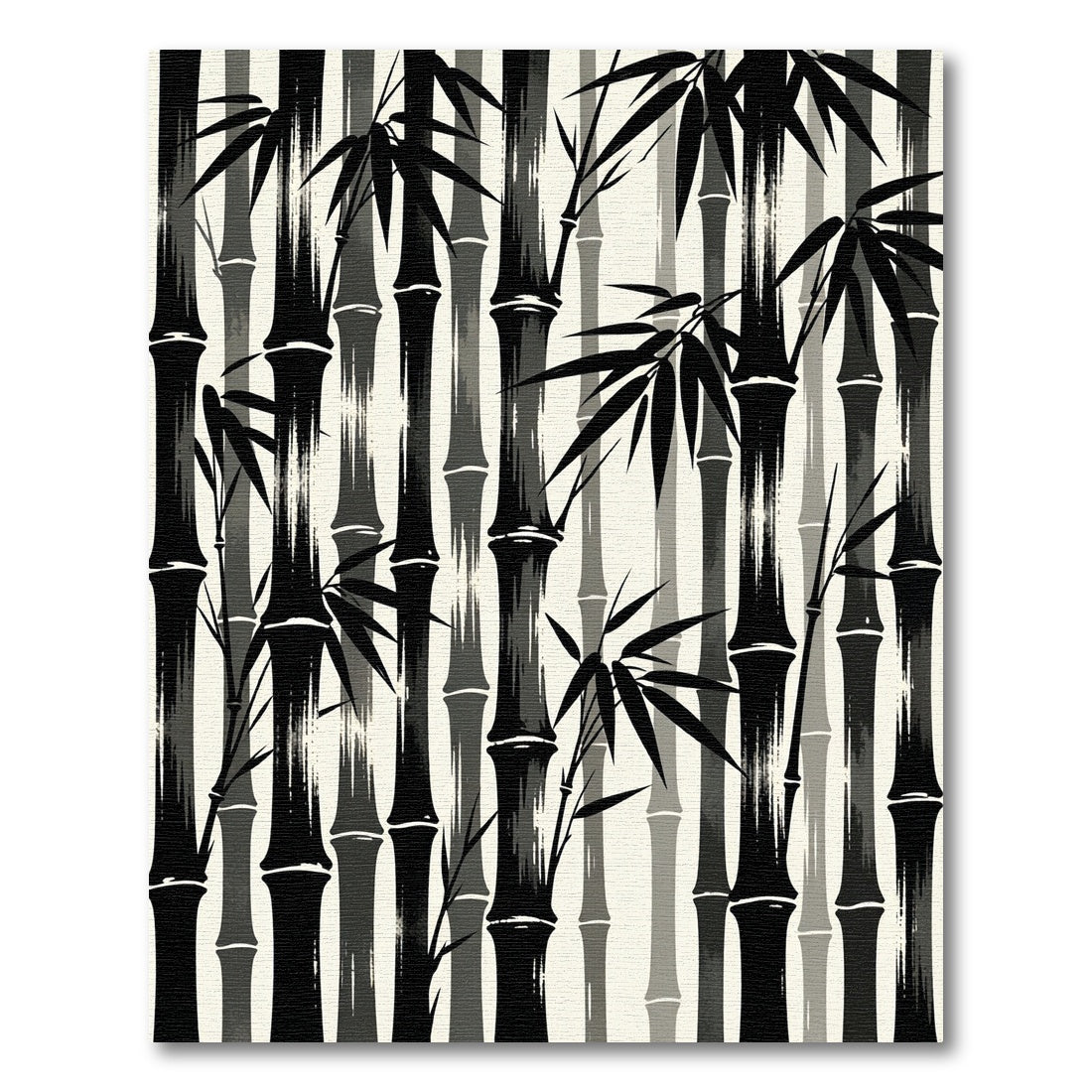 Black Bamboo Forest Textured Vertical Rug