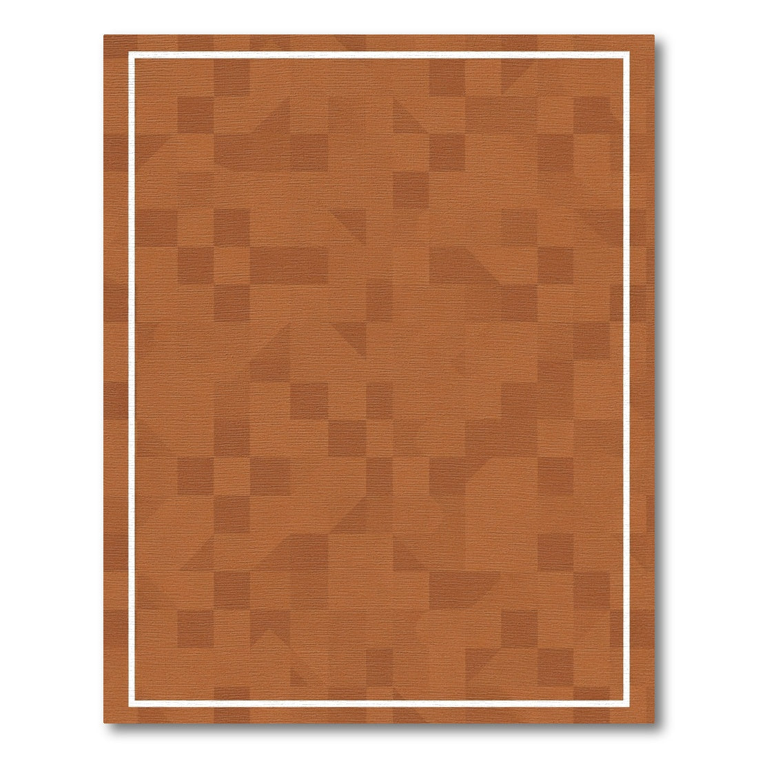 Terracotta Geometric Mosaic Composition Rug