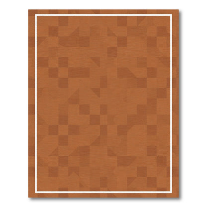 Terracotta Geometric Mosaic Composition Rug