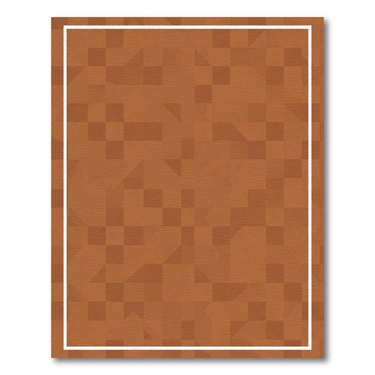 Terracotta Geometric Mosaic Composition Rug