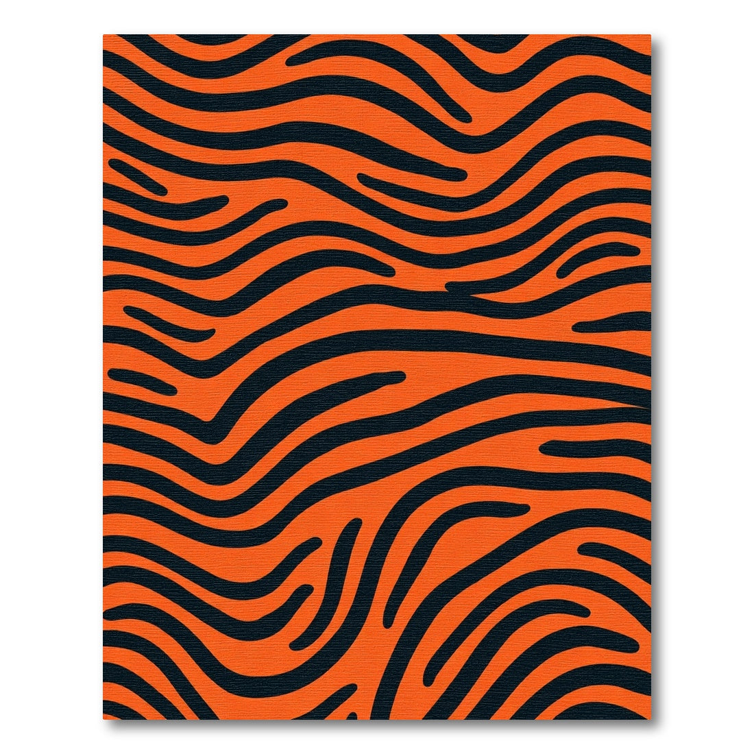Vibrant Orange Black Animal Print Rug